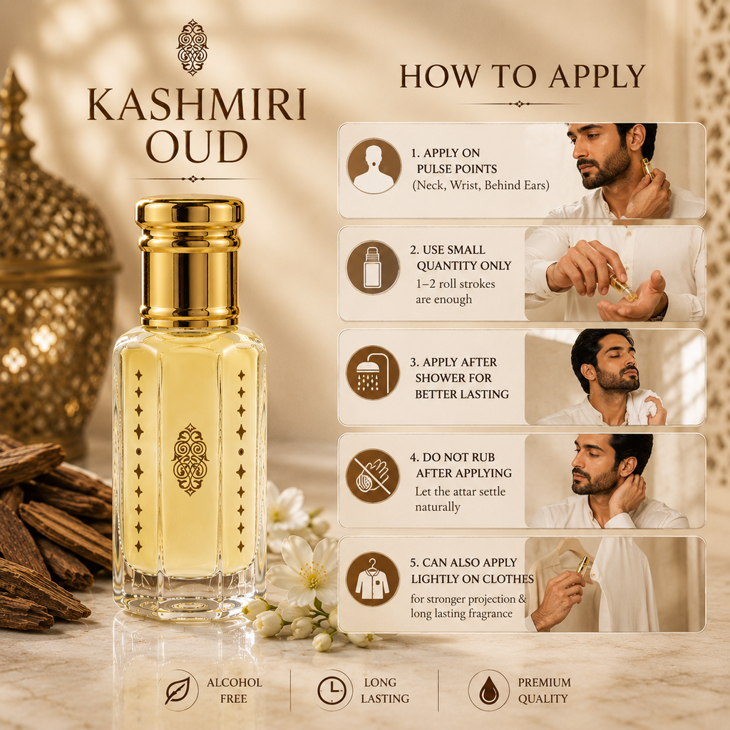 Kashmiri Oud Premium Alcohol-Free Attar | AL HABIBI FRAGRANCE
